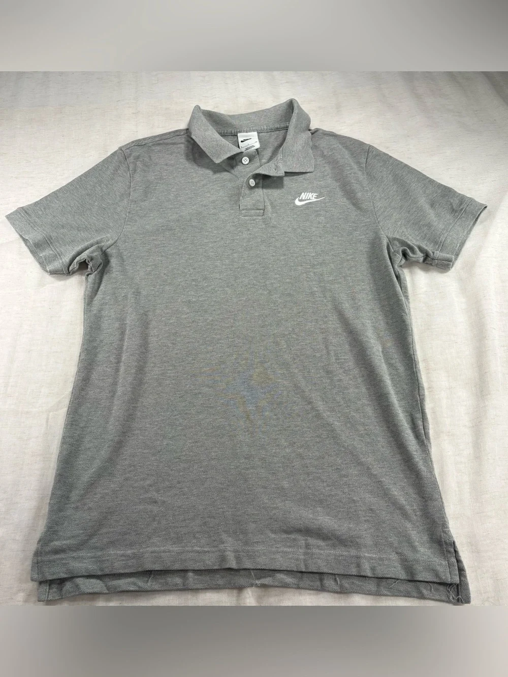 Nike Men’s Light Grey Polo with White Swoosh